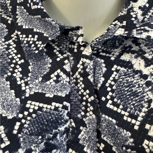 Banana Republic Navy and White Snake Print Tunic Dress Size M - Picture 3 of 6